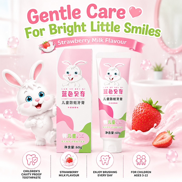 Sweet Smile, Bright Style!-Milk Strawberry Flavor Toothpast