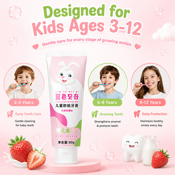 Sweet Smile, Bright Style!-Milk Strawberry Flavor Toothpast