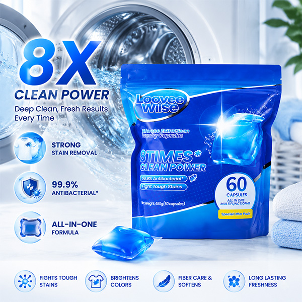 Lavender-loovee Wiise single chamber all in one super affordable factory price new laundry capsules with long-lasting fragrance