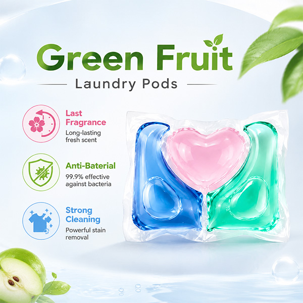 Green Fruit-3 in 1 Bulk environmentally friendly laundry detergent pods laundry soap laundry liquid pods clothing balls cold water balls