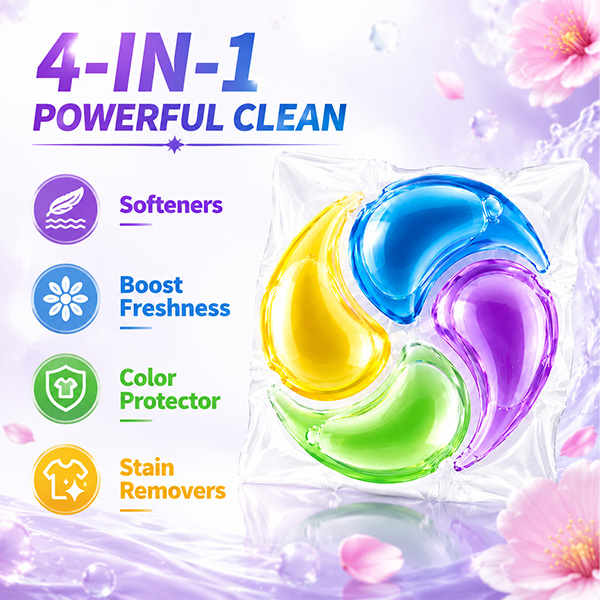 Green Fruit-4-in-1 Biodegradable Laundry Pods - Enzyme Clean OEM Supplier