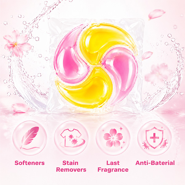 Green Fruit-4-in-1 Biodegradable Laundry Pods 99% Antibacterial Eco-Friendly Concentrated – OEM Bulk Supply from Factory