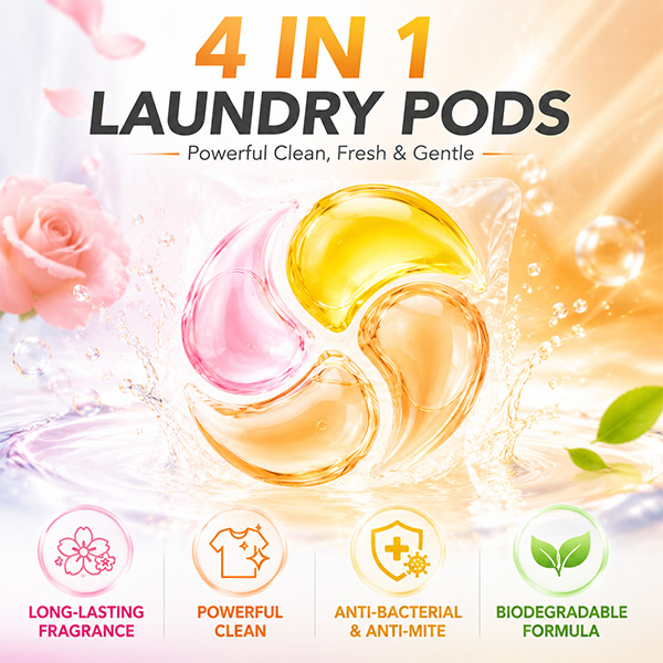 North lsland-4 in 1 Best smelling clothes detergent Baby Laundry Detergent Pods 4d Protection Fragrance Container Pods