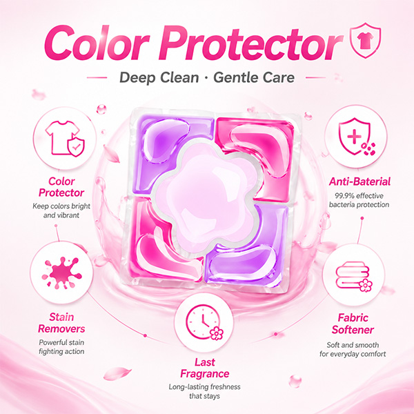 Sakura-5 in 1 Laundry pod long-lasting fragrance Eco friendly best ecological laundry detergent pods