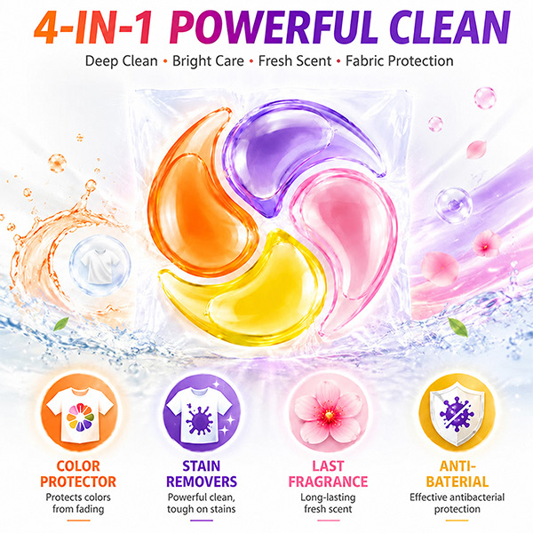Sakura-4 in 1 Biodegradable Laundry Detergent Pods 4d Protection Fragrance