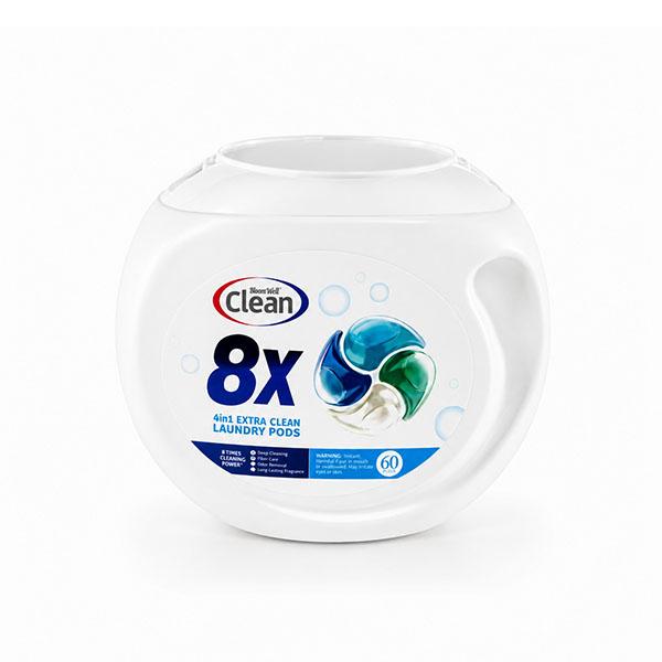 4 in 1 Biodegradable Laundry Detergent Pods Stain & Odor Busters Powerful Stain Laundry Pods 60-Pack